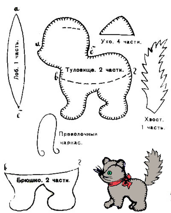 Набор для шитья мягкой игрушки М4007. КОТИК В БЕРЕТЕ
