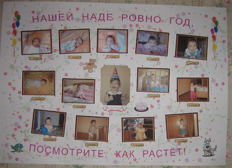 Плакат на годик ребенку Плакат на годик ребенку