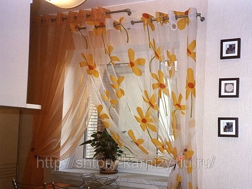 Короткие занавески на кухню