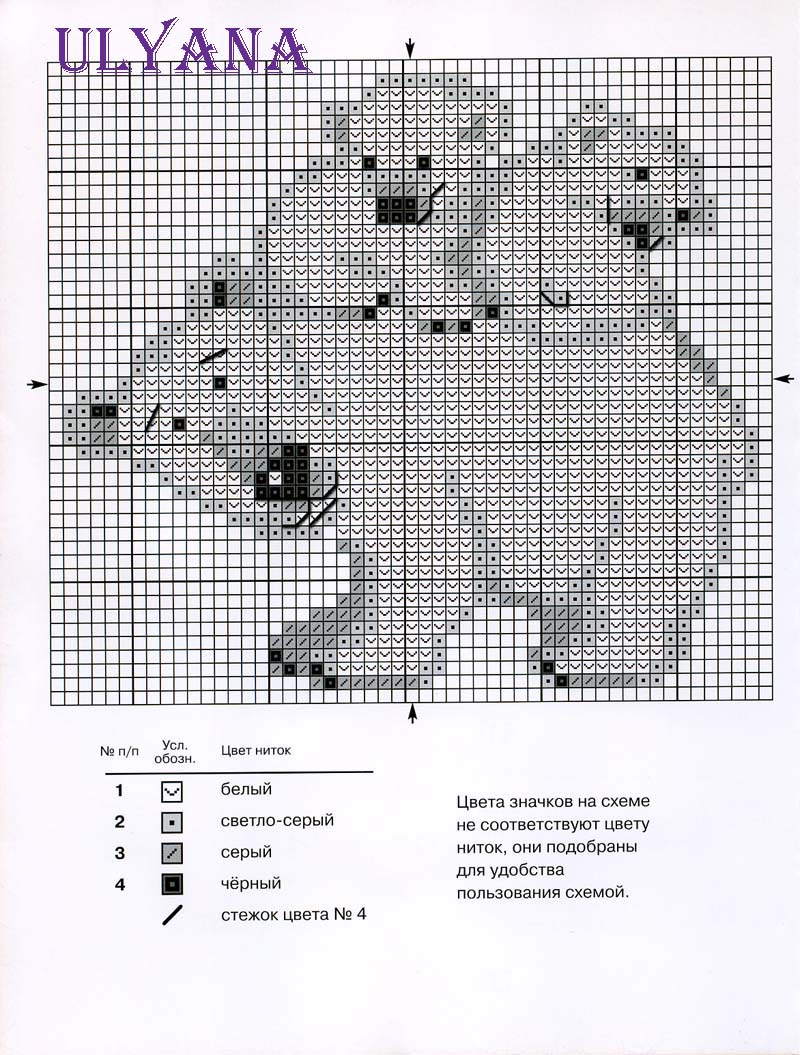 Схема вышивок крестом белый медведь - схемы вязания узоров к.
