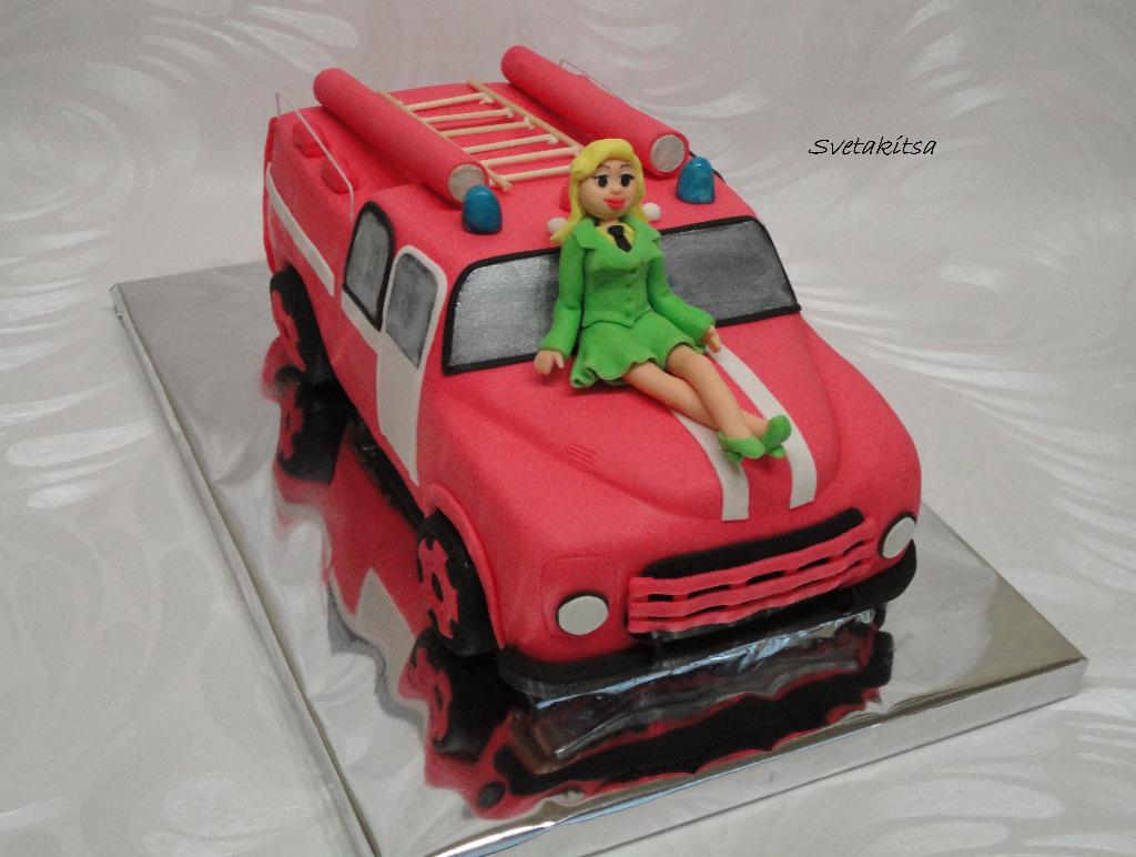 торт пожарная машина 
