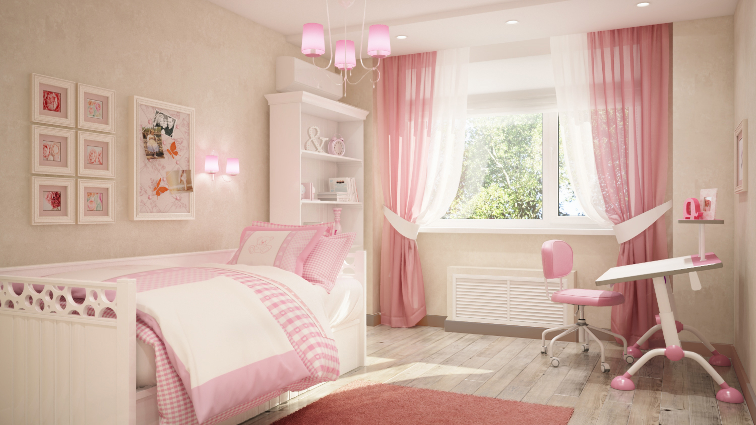 детская комната в розовом цвете фото