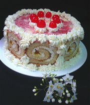 клубнично-сливочный тортик