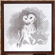 Сова в технике blackwork
