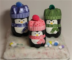 Новогодняя поделка - пингвины, декабрь 2012
