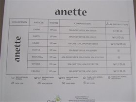 состав коллекии anette