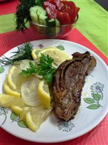 Баранина гриль и овощи