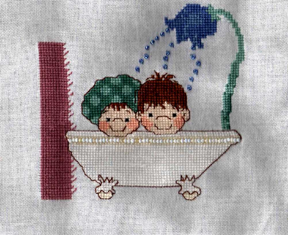 На ванну. вышивка