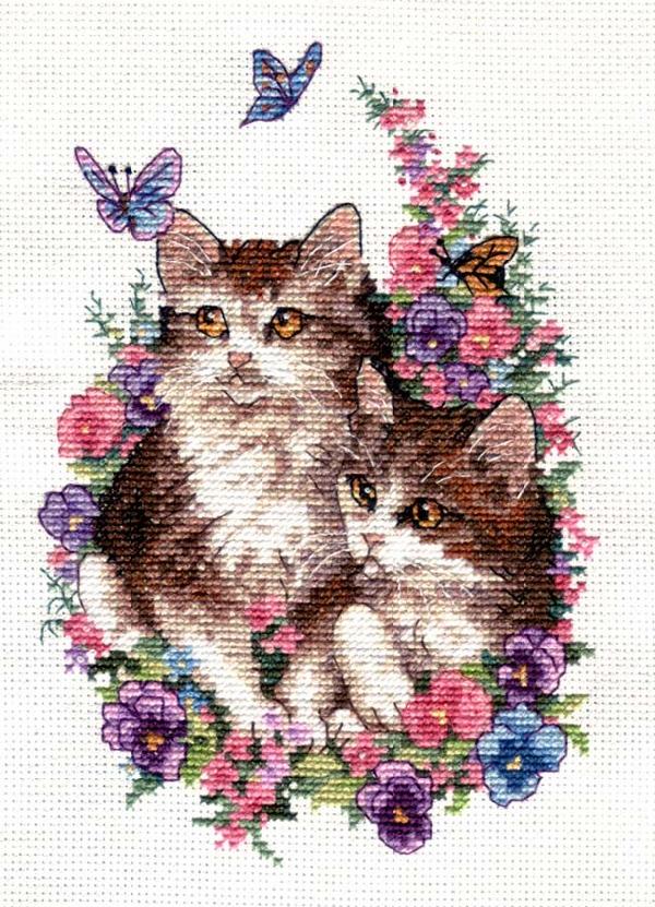 Котята и бабочки. Мои работы