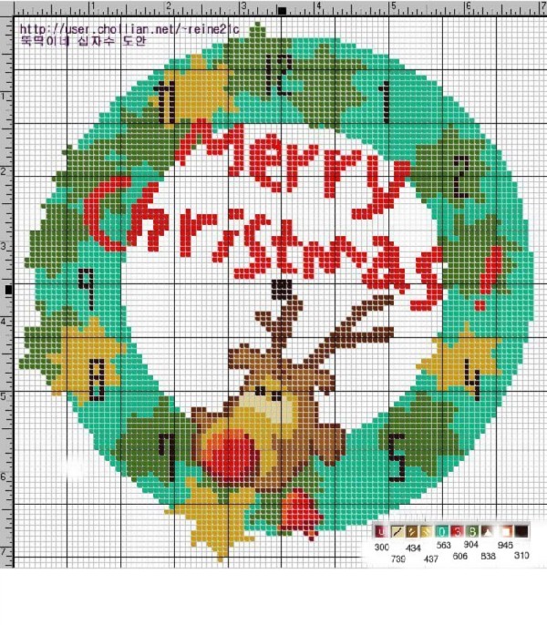 новогодние. Цветные схемы