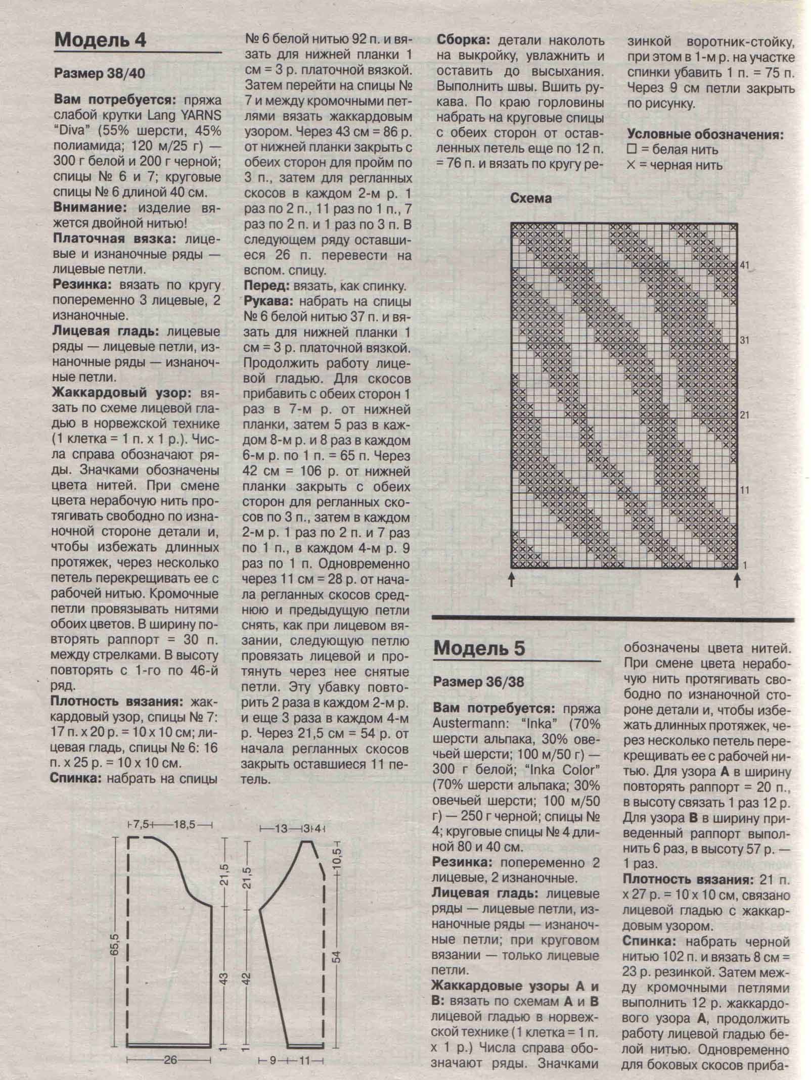 Вязание лицевой гладью. Верена 2001 2. Сочетание платочной вязки и лицевой глади. Вязание лицевой гладью спицами.