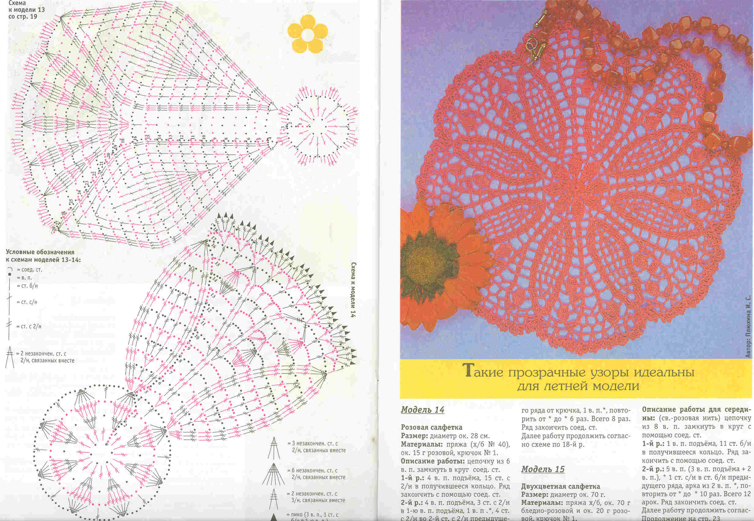 Журнал валя валентина вязание крючком схемы салфеток
