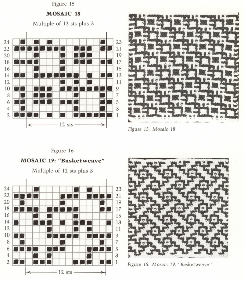 Схемы для мозаичного вязания