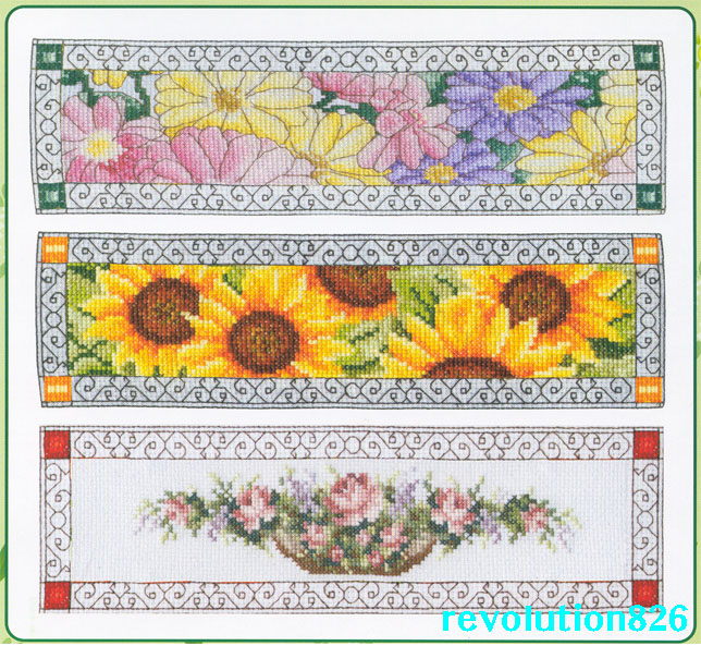 Banners. Flowers, leaves, trees