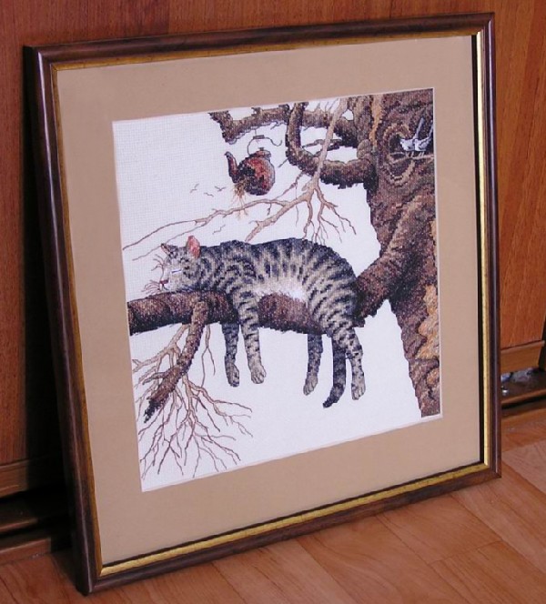 Кот на ветке.. Оформление моих работ