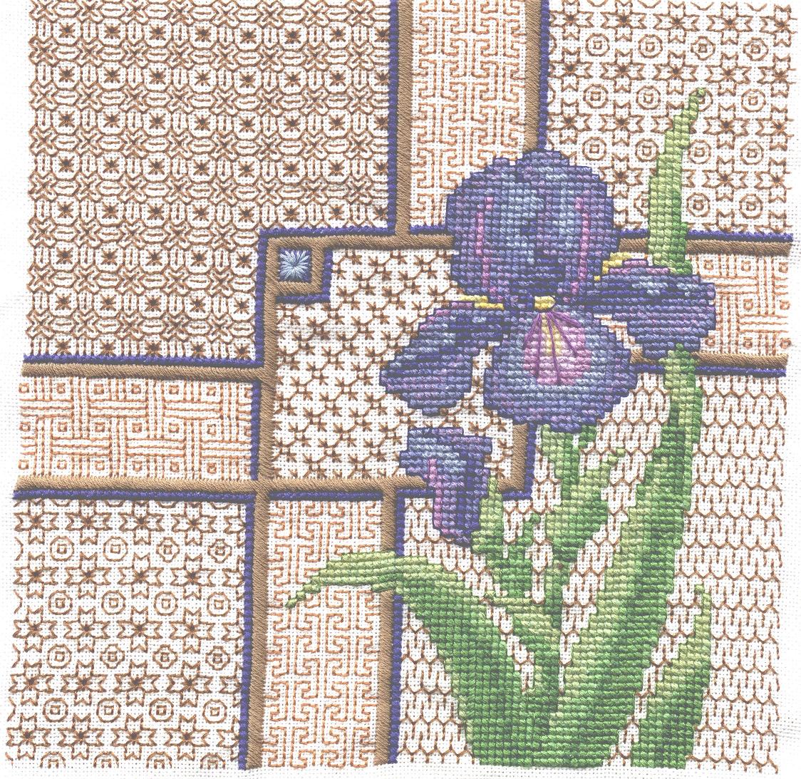 Ирис и blackwork. Мои работы