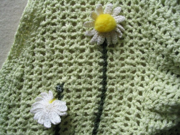 Прикркепление цветка. Хвастушка (крючком)