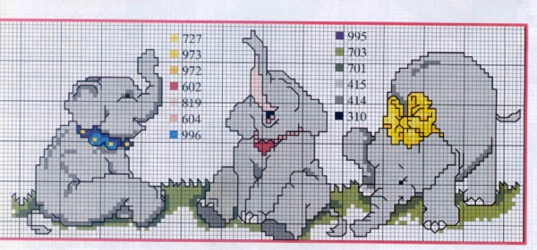 Elephants_Pattern. CROSS STITCH_Rakam_ Elephants