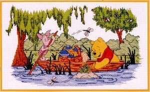 day on the river. Winnie the Pooh