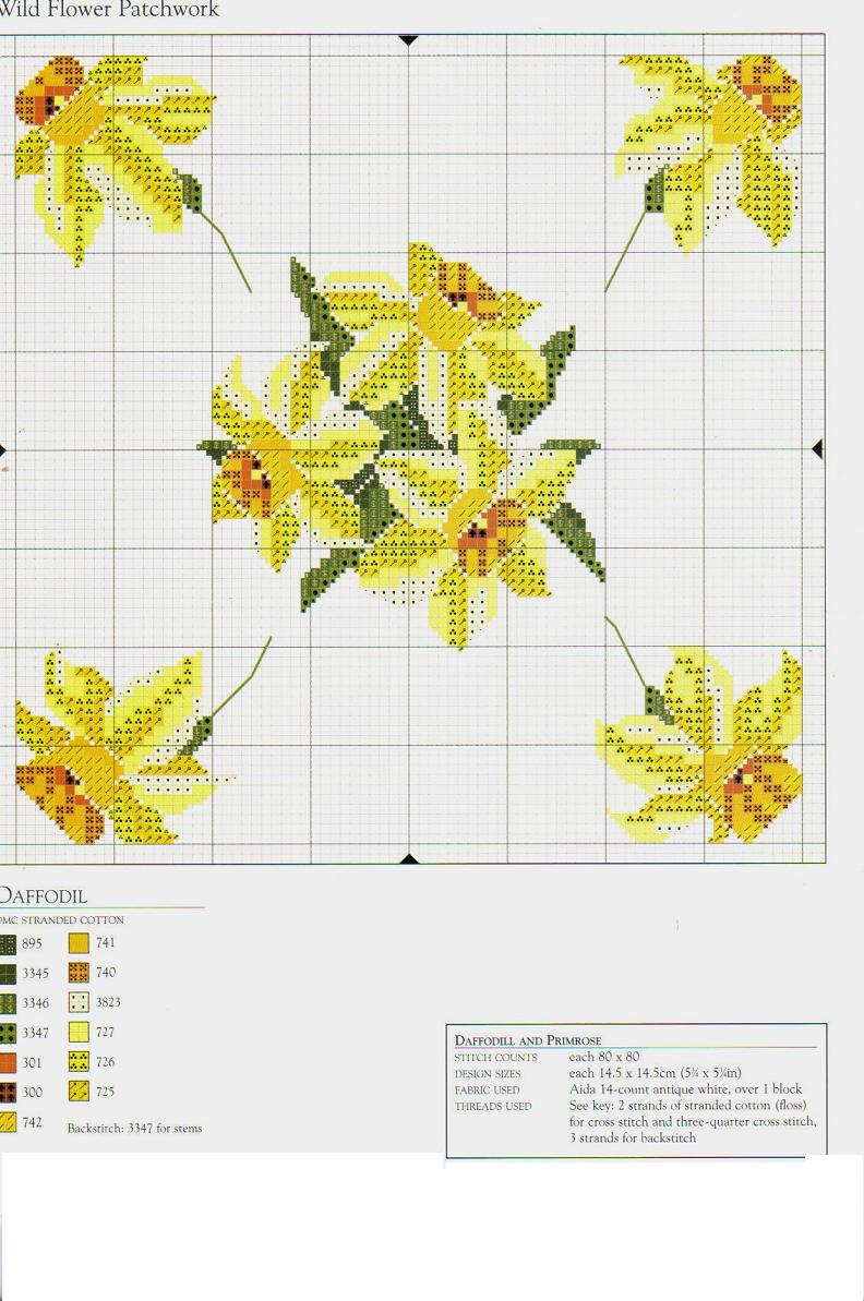 нарциссы. Набор (подушки и квилт) с полевыми цветами