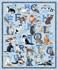 Vermillion Cat Alphabet. Cats
