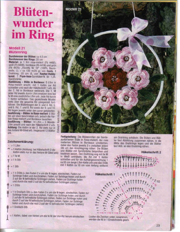 Blütenring. Crochet flowers nemetzki Instruction