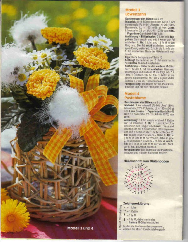 Löwenzahn. Crochet flowers nemetzki Instruction