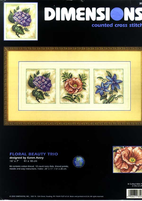 35033 floral beauty trio. DIMENSIONS 35000-39000