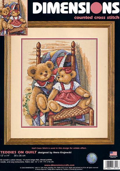 35103 teddies on quilt. DIMENSIONS 35000-39000