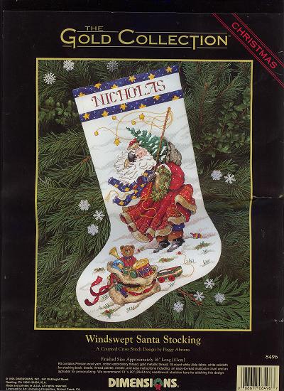 8496 windswepts santa stocking. DIMENSION 8000-9000-11000