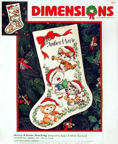 8621 merry kittens stocking. DIMENSION 8000-9000-11000