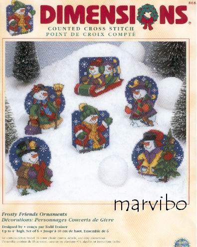 8686 frosty friends ornaments. DIMENSION 8000-9000-11000