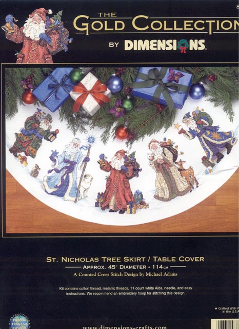 8692 st nicholas tree skirt. DIMENSION 8000-9000-11000