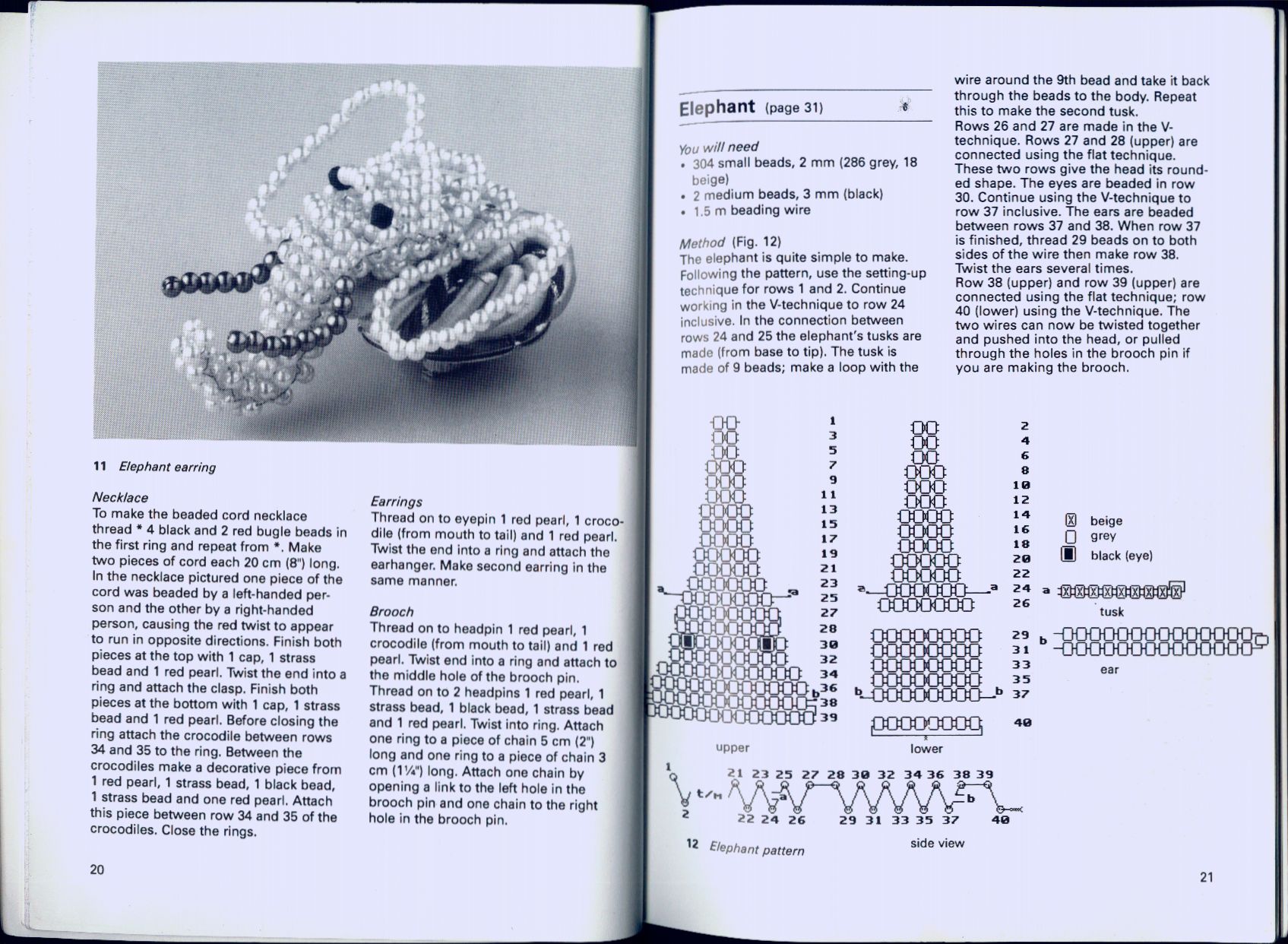 Beaded animals in jewerly