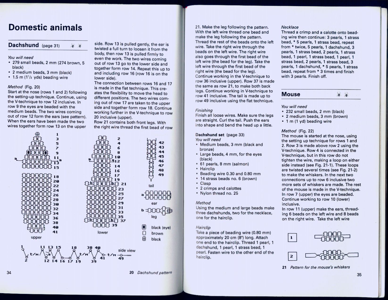 Beaded animals in jewerly