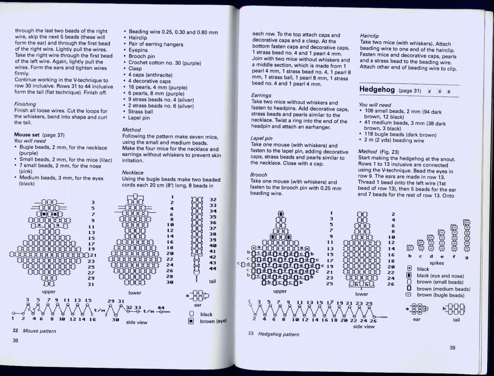 Beaded animals in jewerly