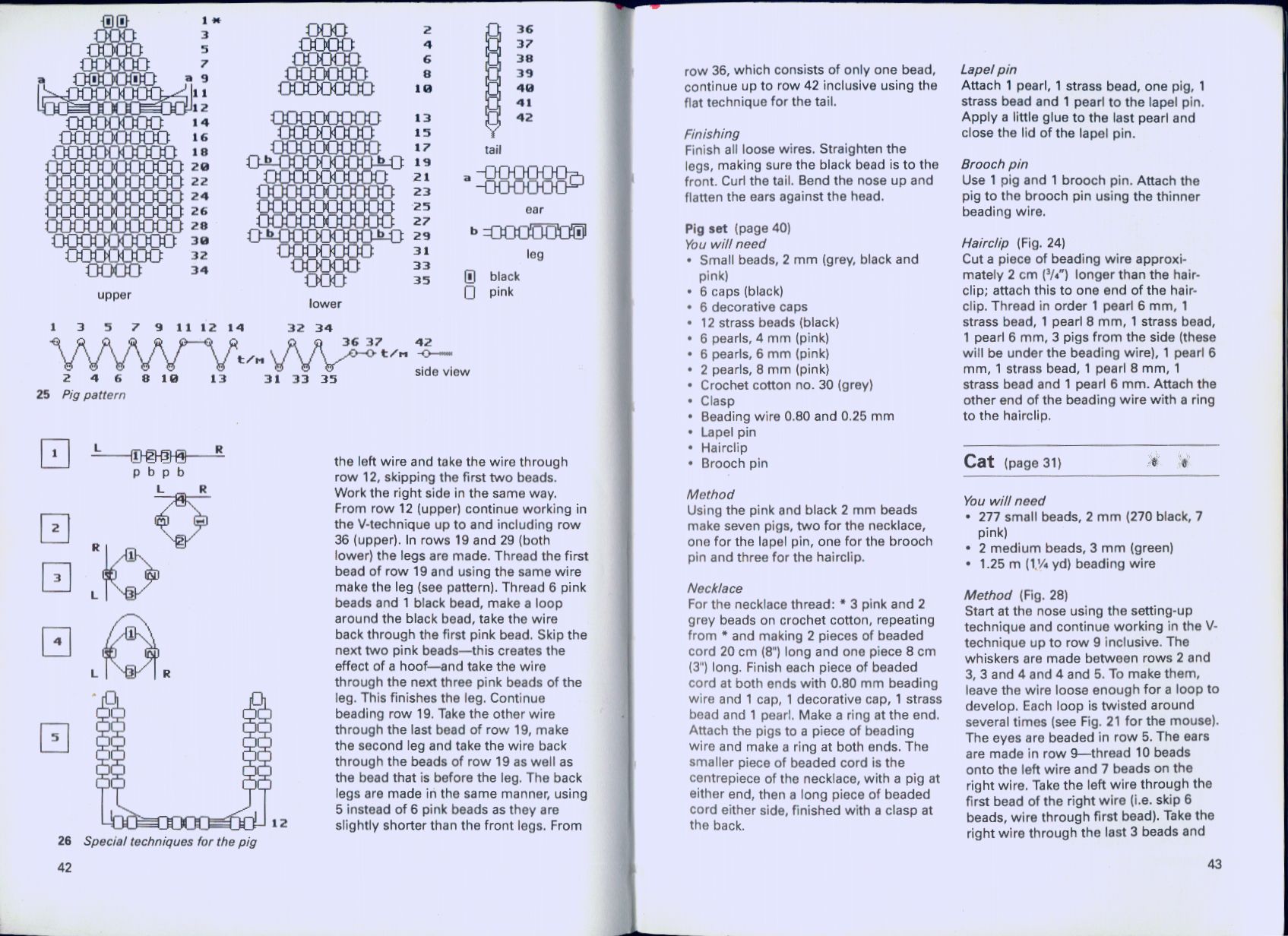 Beaded animals in jewerly