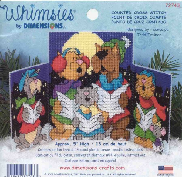 72743 caroling pals. DIMENSIONS 72000