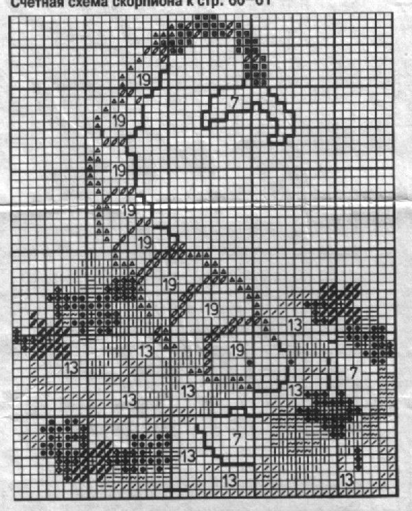 Скорпион схема вязания крючком