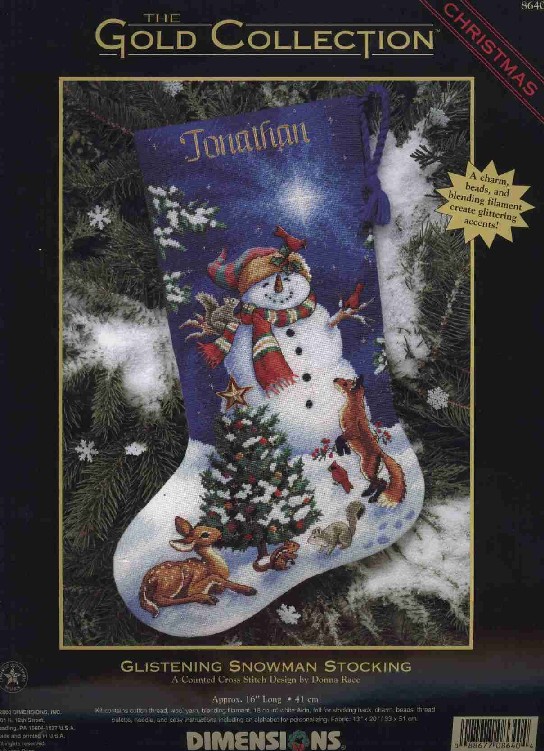 8640 glistening sowman stocking. DIMENSION 8000-9000-11000