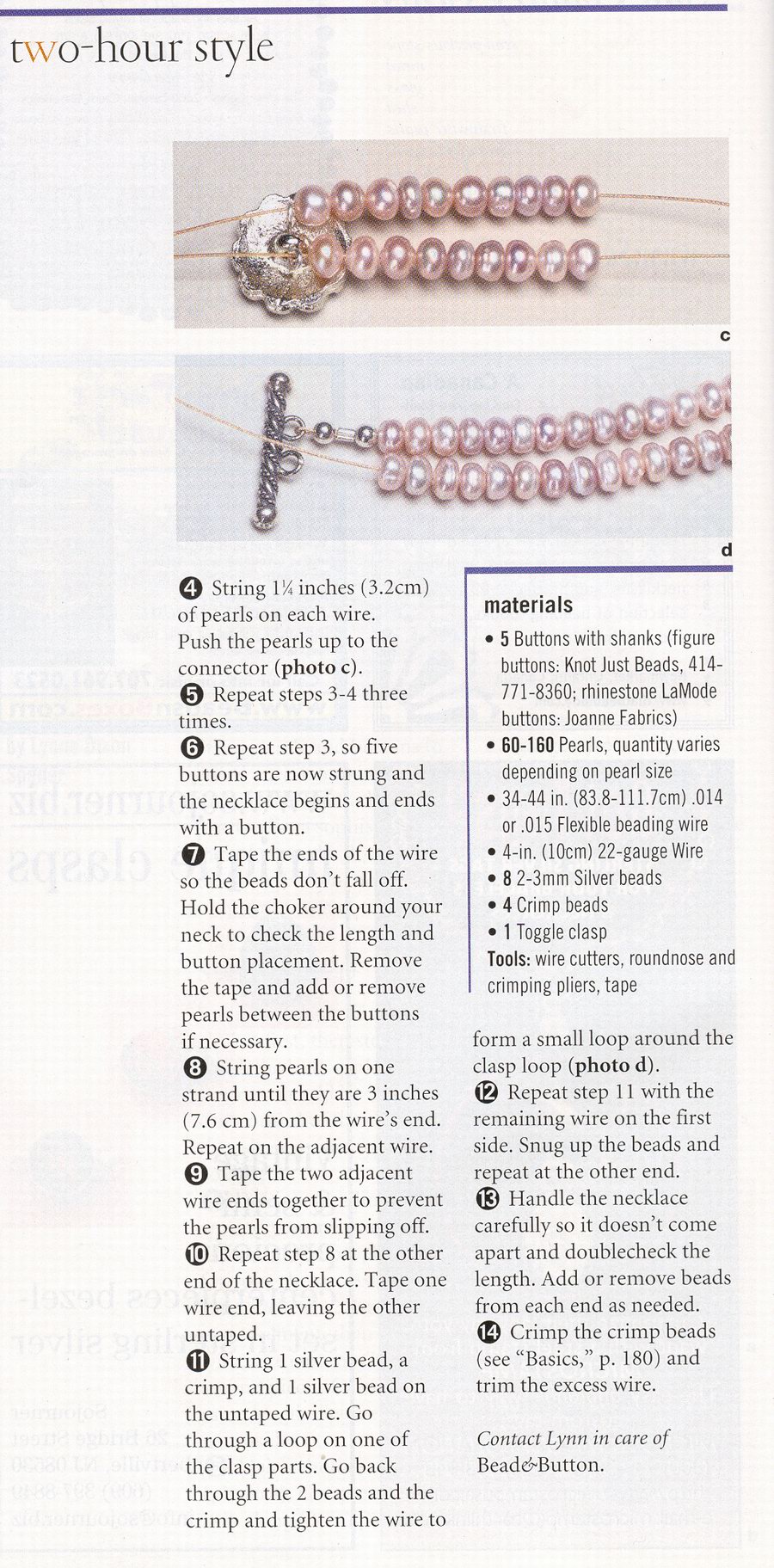 Button and perl 2. Bead-and-button