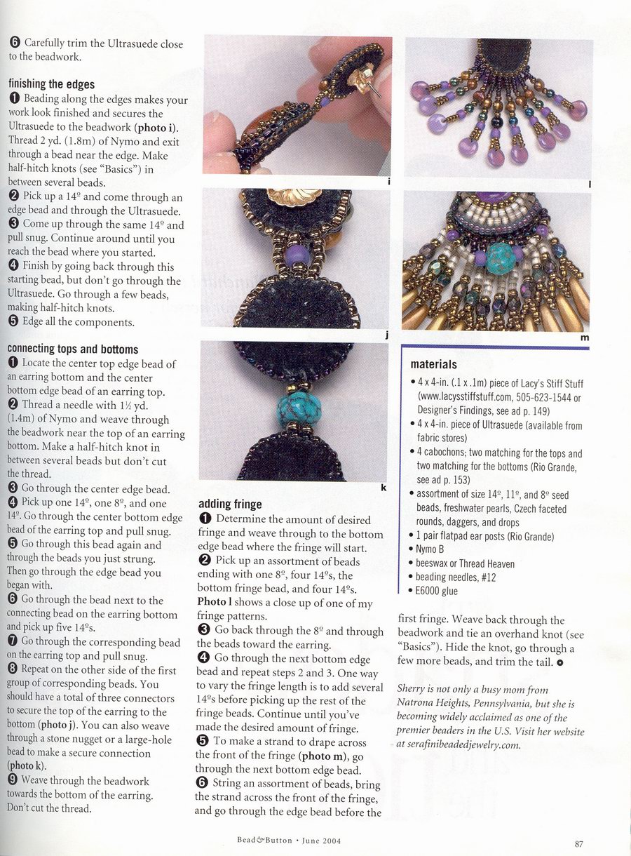 Cabochon earrings 4. Bead-and-button