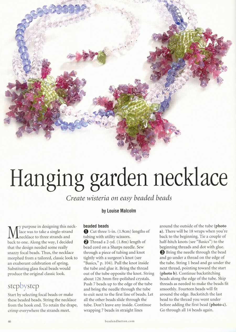Garden necklace 1. Bead-and-button