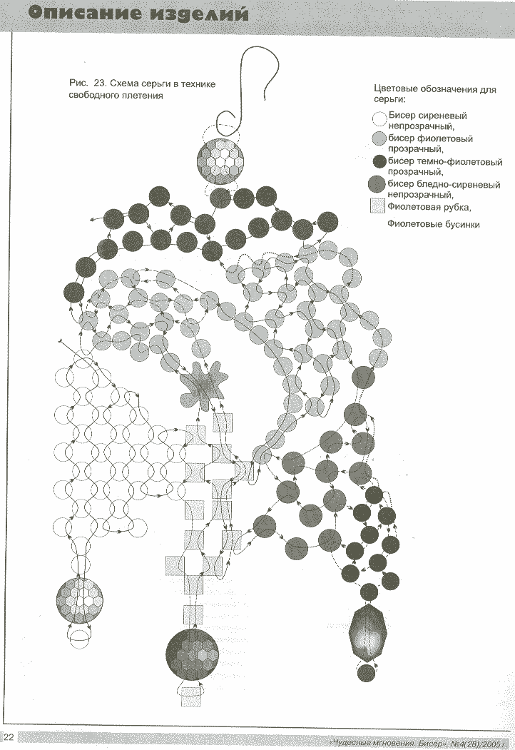 Серьги из бусин схемы