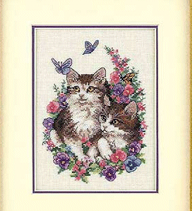 Kittens with Butterflies. Cats