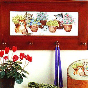 Kittens & Flowerpot Rack. Cats