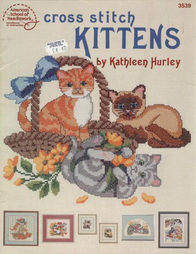 K. Hurley Cross Stitch Kittens. Cats