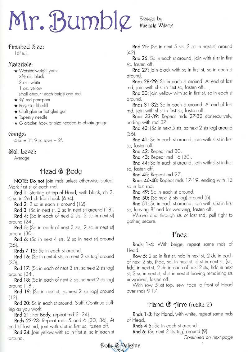 Пчёлка - игрушка (крючком) - описание ч.1 (англ.). 5.4 Пчёлки