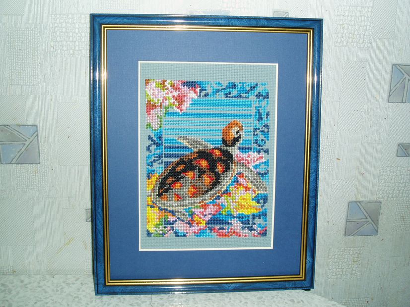 Морская черепаха. Вышивка