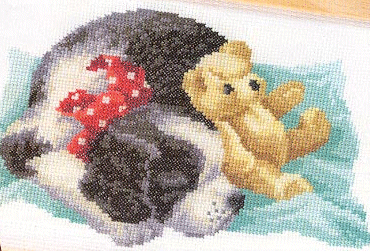 Dog with Teddy. Animals: